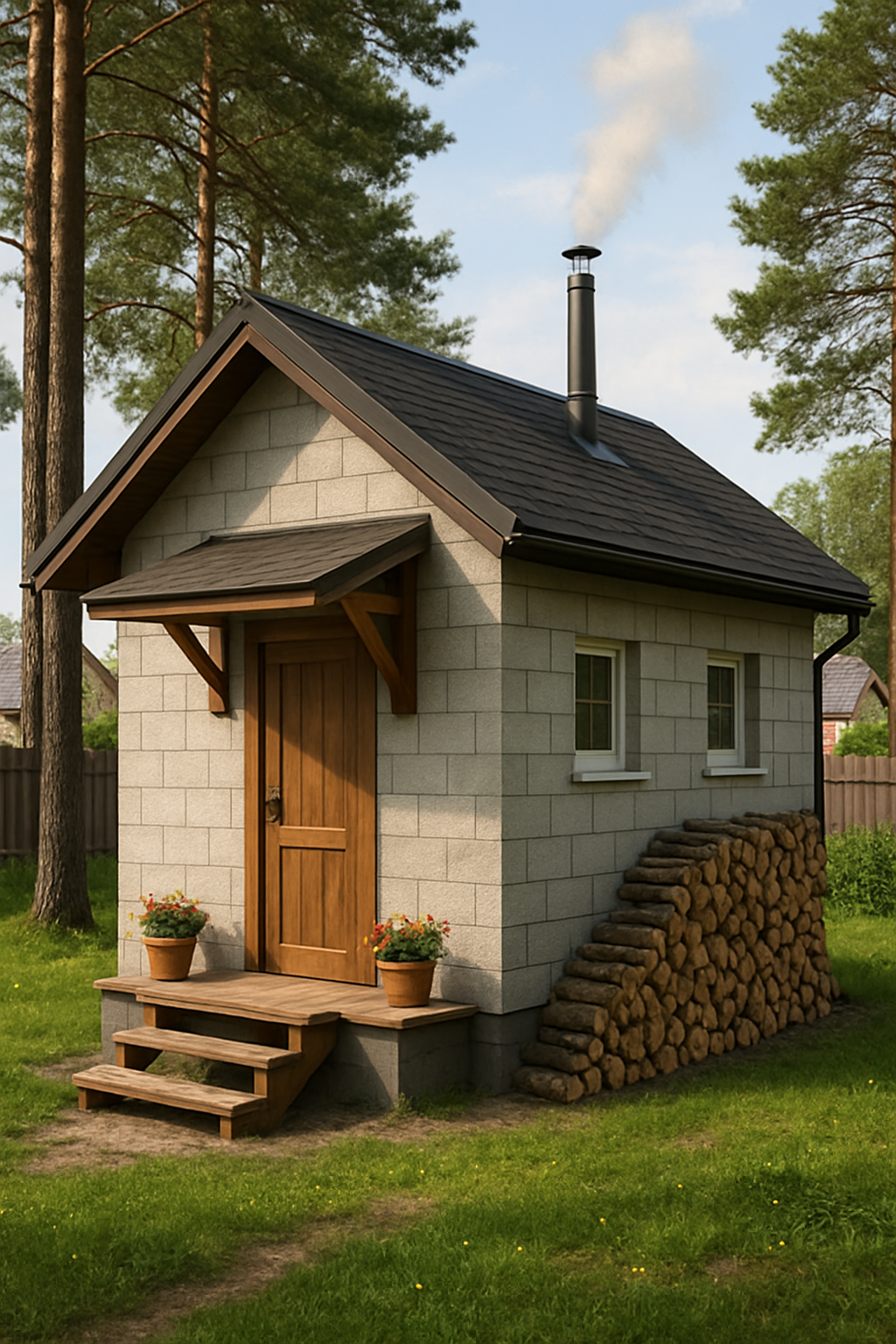 Баня 4×6 из газобетона